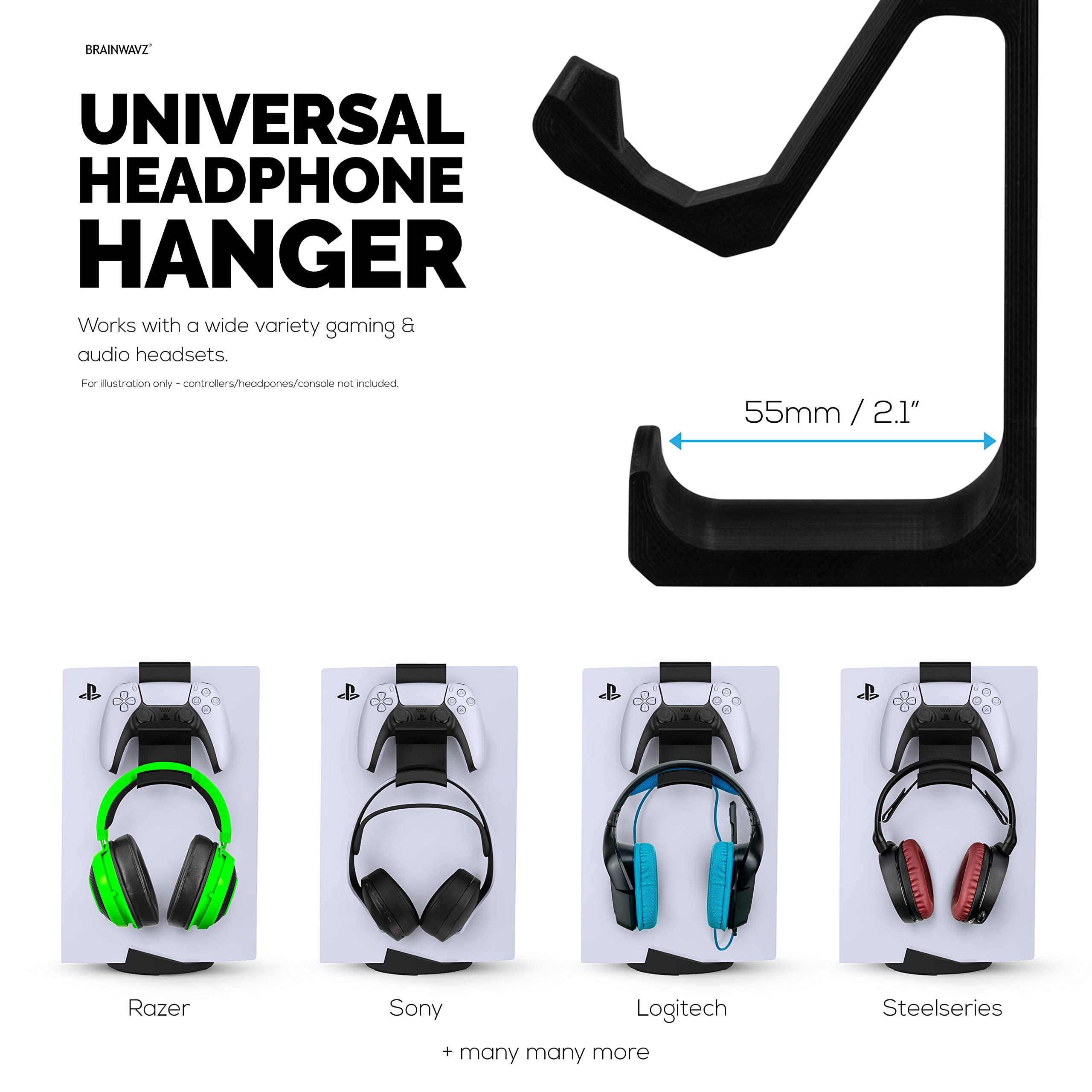 Amazon.co.jp: BRAINWAVZ PS5ゲームコントローラー&ヘッドホンハンガー
